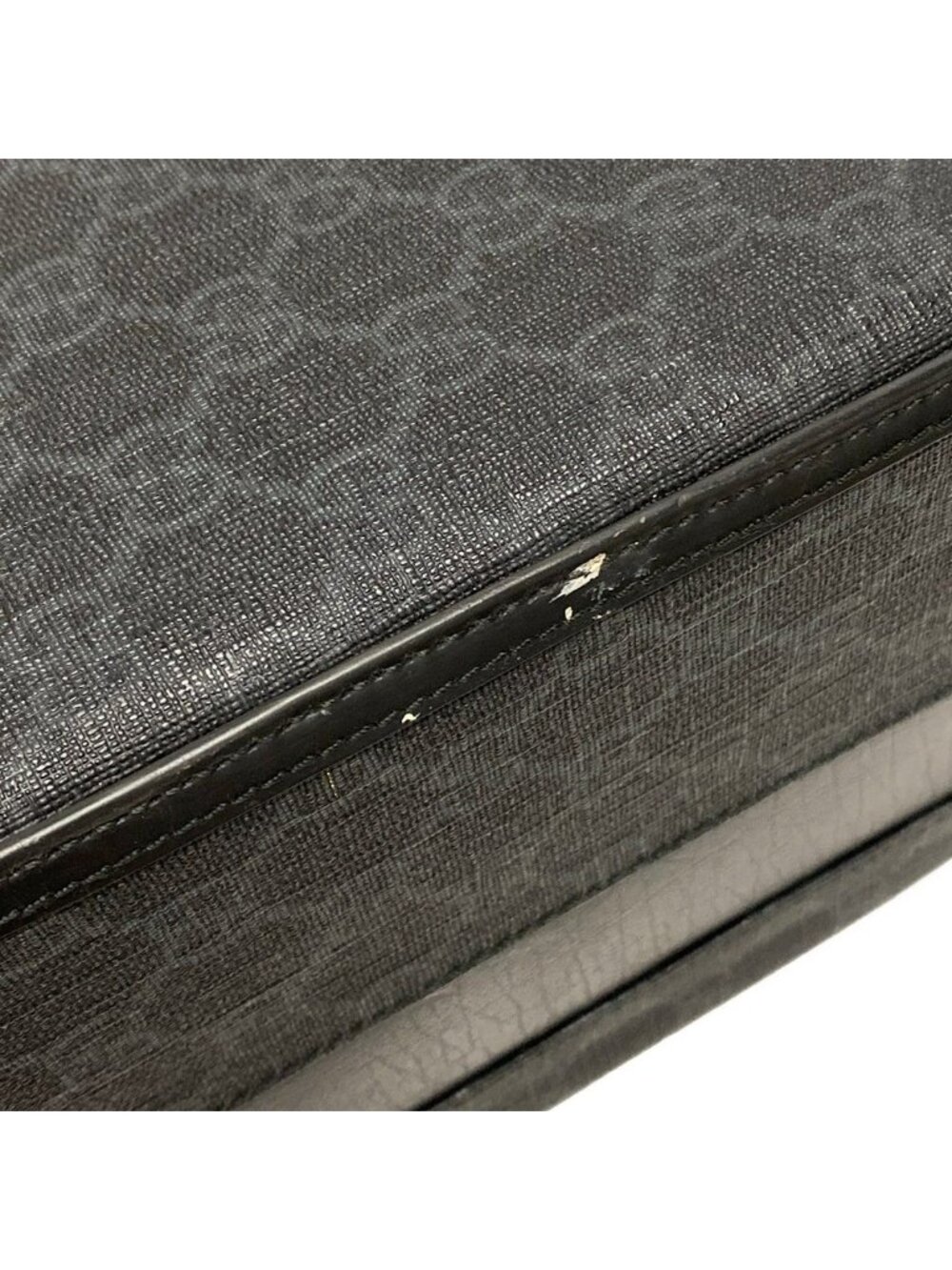 Gucci Travel Bag GG Supreme Black Dark Gray Leather - Picture 14 of 15